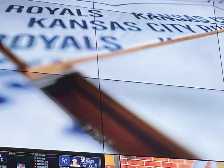 The Kansas City Royals have updated their Kauffman Stadium with a 5x5 videowall array in a bar area to augment fan engagement. 